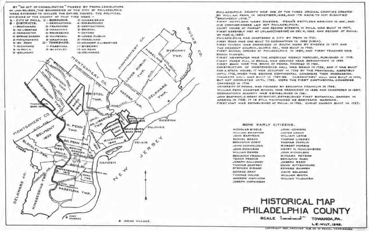 Округ Филадельфия карте