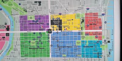 Карта центра города Филадельфии