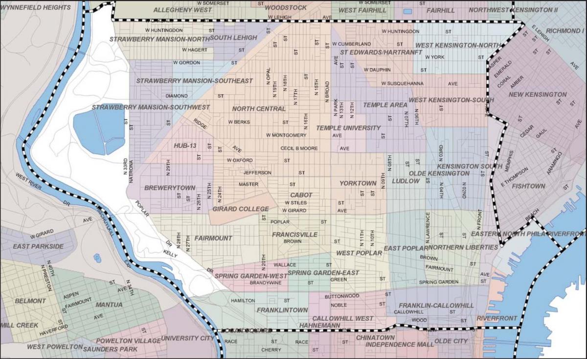 карта Филадельфии бедленд