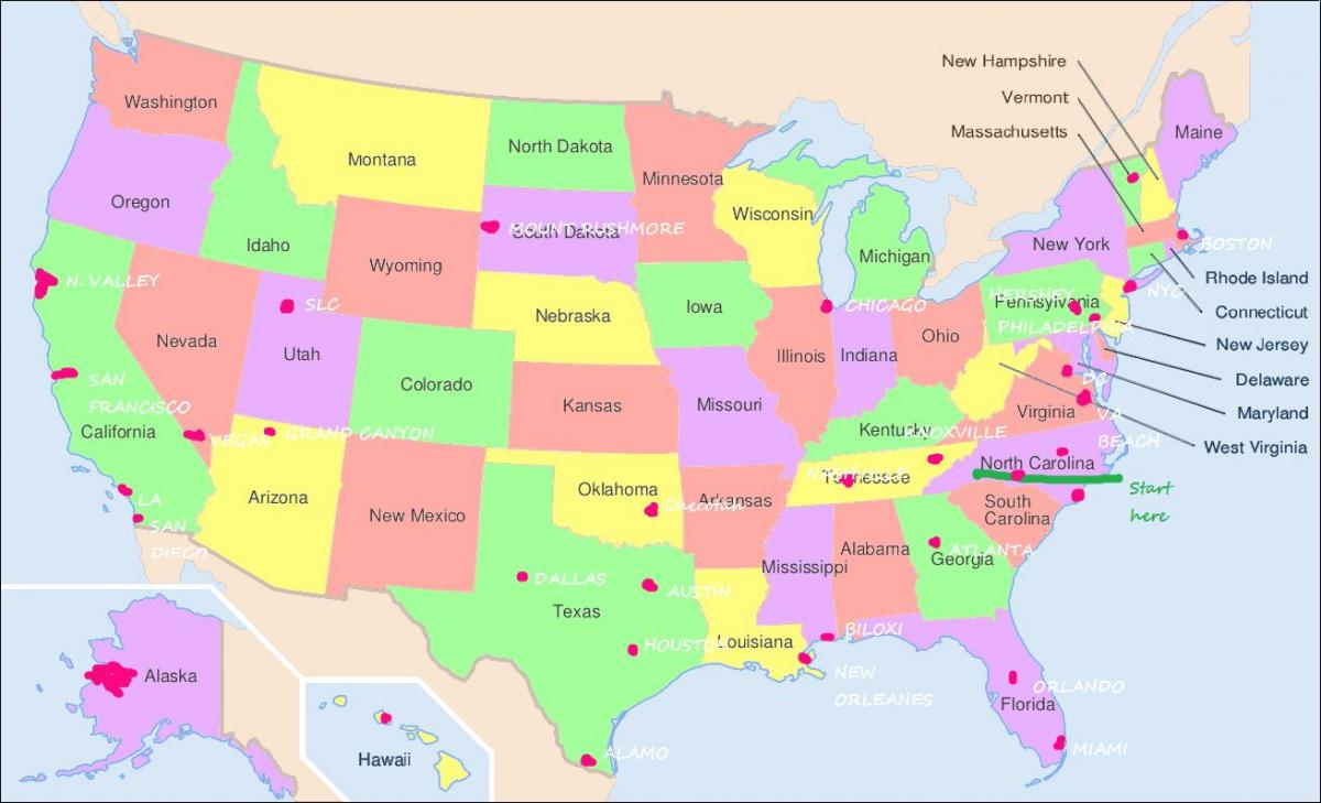 карта США Филадельфия
