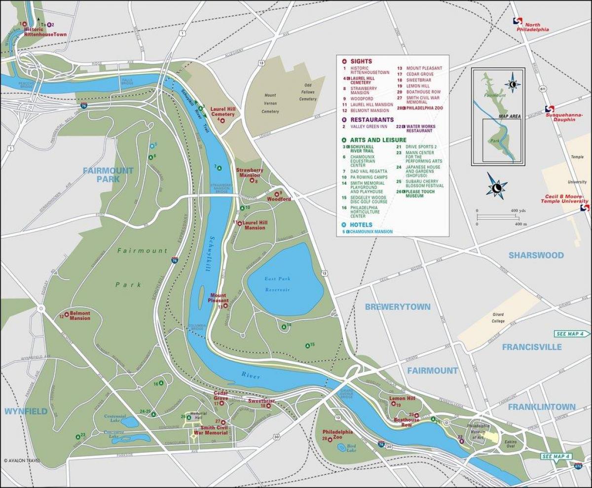 карта фэрмаунт парк Филадельфии