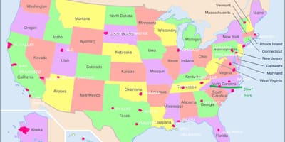 Карта США Филадельфия
