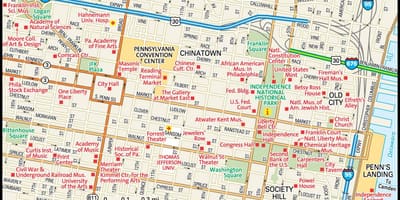Карта центра города Филадельфия